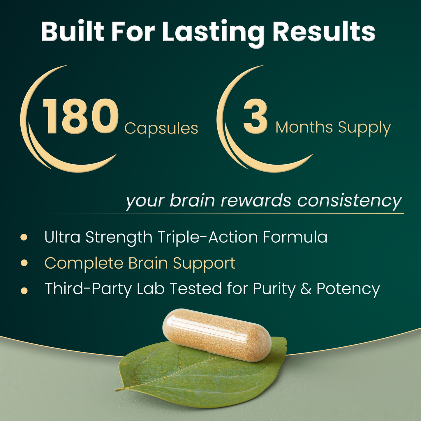 Brain Essentials+ | Nootropic for Memory, Focus, Stress Relief & Cognitive Health – Lion’s Mane 2500 mg, Ashwagandha 5000 mg, Bacopa 250 mg | 2 Vegan Capsules | Made in Canada